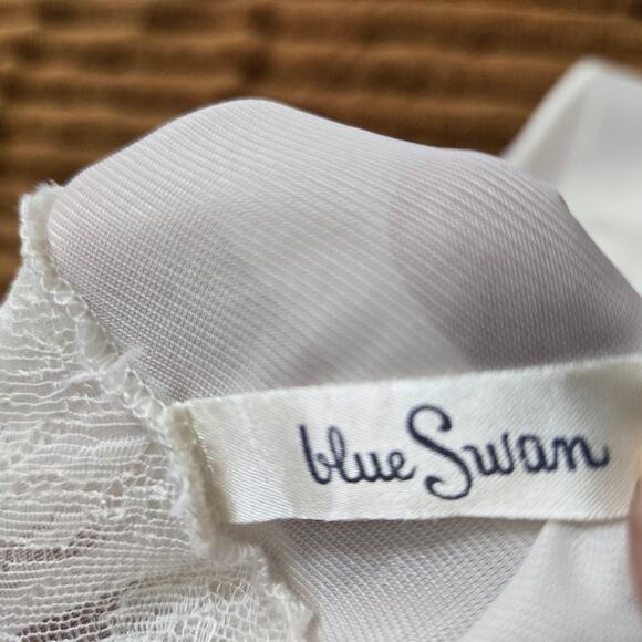Blue Swan Womens Vintage 60s Coquette Cottage White Sheer Lace Peignoir Robe S - Picture 8 of 11